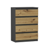  Komód 4 fiókos - R4 - antracit - artisan tölgy