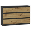  Komód 6 fiókos 120 cm R120 - antracit - artisan tölgy