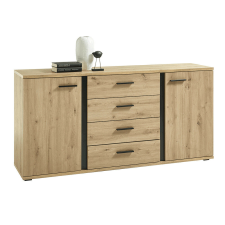  Komód, artisan tölgy/fekete, KANODE bútor