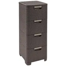  Komód Curver® STYLE, 4 fiókos, sötétbarna, 33x79x38 cm bútor