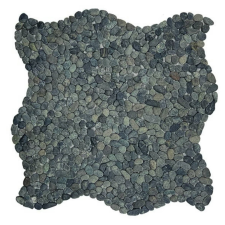  Kőmozaik Mosavit Mini pebbles negro 30x30 cm matt PEBBLENE dekorburkolat