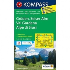 Kompass 076. Gröden, Seiser Alm, 1:25 000 turista térkép Kompass térkép