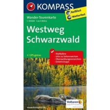 Kompass 2505. Westweg Schwarzwald turista térkép wandertourenkarten térkép