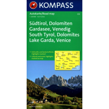 Kompass 259. Südtirol, Dolomiten, Gardasee, 1:250 000 térkép autós térkép