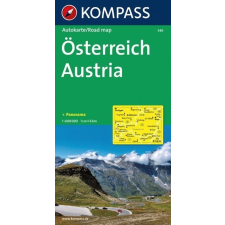 Kompass 340. Österreich, Panorama mit Straßenkarte, 1:600 000 panoráma térkép térkép