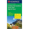 Kompass 365. Gröden/Val Gardena, Seiser Alm/Alpe di Siusi, Panorama mit Straßenkarte, 1:150 000 panoráma térkép