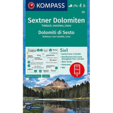 Kompass 58. Sextner Dolomiten turista térkép Kompass 1:50 000 5 db-os térképszett térkép