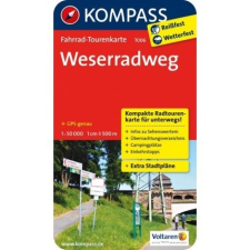 Kompass 7006. Weserradweg kerékpáros térkép 1:50 000 Fahrradtourenkarte térkép