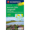 Kompass 705. Amrum, Föhr, Langeneß im Nationalpark SchleswigHolsteinisches Wattenmeer mit Straßenkarte, 1:35 000 turista térkép Kompass