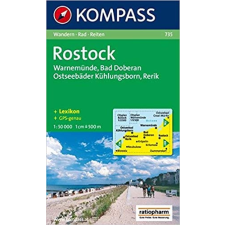 Kompass 735. Rostock, Warnemünde, Bad Doberan turista térkép Kompass térkép