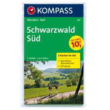 Kompass 887. Schwarzwald Süd, Fekete-erdő dél turista térkép Kompass 2-részes túratérkép térkép