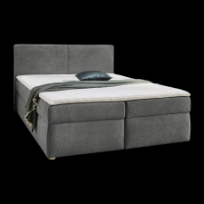 KOMPOLSTER GRETE BOXSPRING ÁGY 160CM, ELEFÁNTSZÜRKE, FEDŐMATRACCAL ágy és ágykellék