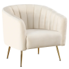 Kondela Design fotel, bézs Velvet szövet/gold króm-arany, BAGY