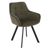 Kondela Design fotel, zöld Velvet/fekete, PETIN