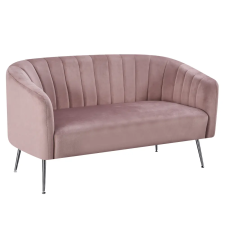 Kondela Design kétszemélyes kanapé, rózsaszín Velvet szövet/króm-ezüst, BAGY bútor