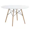 Kondela Étkezőasztal, fehér/matt/bükk, átmérő 120 cm, DEMIN NEW