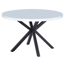 Kondela Étkezőasztal, fehér matt/fekete, átmérő 120 cm, MEDOR bútor