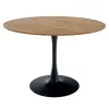 Kondela Étkezőasztal, kerek, tölgy/fekete, átmérő 110 cm, REVENTON NEW