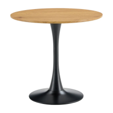 Kondela Étkezőasztal, tölgy/fekete, átmérő 80 cm, REVENTON NEW bútor