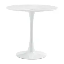Kondela Étkezőasztal, világos márvány/fehér, átmérő 80 cm, LORIAN bútor