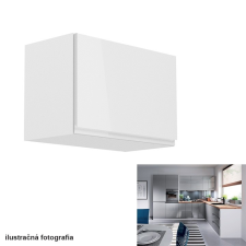 Kondela Felsőszekrény, fehér/szürke extra magasfényű, AURORA G60K bútor