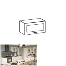 Kondela Felsőszekrény üveggel, fehér/sosna északi, ROYAL G60KSN bútor