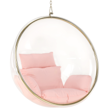 Kondela Függő fotel, átlátszó/arany/rózsaszín, BUBBLE TYP 1 kerti bútor