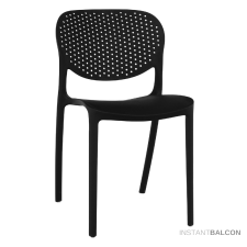Kondela Kis helyigényű rakásolható műanyag erkély szék,fekete - FEDRA NEW kerti bútor