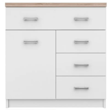 Kondela Komód 1D4S, fehér/tölgy sonoma, TOPTY TYP 12 bútor