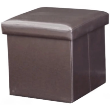Kondela Összehajtható puff, textilbőr sötétbarna, TELA NEW bútor