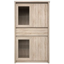 Kondela Vitrines szekrény, DTD laminált, tölgy sonoma, NORTY TYP 7 bútor