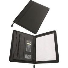 . Konferencia mappa, A4, műbőr, számológéppel, fekete mappa