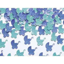  Konfetti Babaváró babakocsi formájú sötét és világoskék 15 g/csomag party kellék