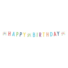 Konfettis Happy Birthday 21 felirat 180 cm party kellék
