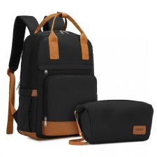 KoNo Multi-Compartment Laptop Hátizsák – fekete-barna hátizsák