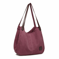 KoNo textil vászon nagy válltáska L - burgundy