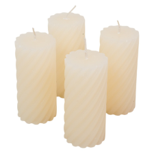 Kontúrozott csavart henger gyertya 55x100mm ivory 4db/csom (db ár) dekorációs kellék