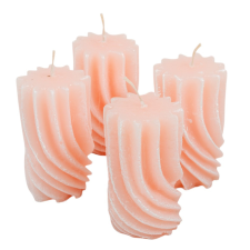  Kontúrozott hullámos henger gyertya 55x95cm púder 4db/csom (db ár) dekorációs kellék