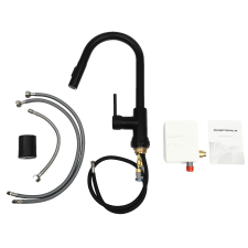  Konyhai csaptelep, érintésérzékelő, lehúzható kifolyó, fekete csaptelep