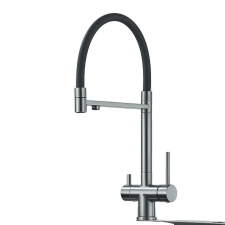  Konyhai csaptelep, húzza le a permetezőgépet, a kettős fogantyú vezérlését, Fegyverszürke csaptelep