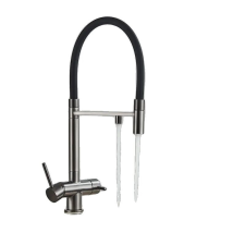  Konyhai csaptelep, kettős fogantyú, modern design, pisztolyszürke csaptelep