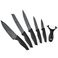 Konyhai késkészlet, 6 db-os, dobozban, Wooze Handle Knife, fekete konyhai eszköz