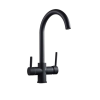  Konyhai mosogató csaptelep, Blackswan, M174 típus, tisztított víz kivezetéssel, matt fekete modell, 34 cm