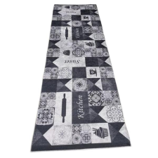  Konyhai Szőnyeg Fekete-fehér csempe mintával 80x150cm lakástextília