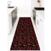  Konyhai szőnyeg Lux Mat 65x200cm Piros-Fekete Paprikás