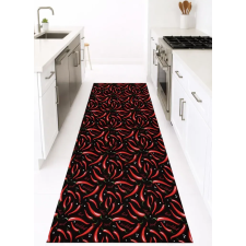  Konyhai szőnyeg Lux Mat 65x200cm Piros-Fekete Paprikás lakástextília
