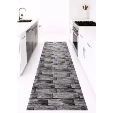  Konyhai szőnyeg Lux Mat 65x200cm Tégla mintás Szürke lakástextília