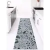  Konyhai szőnyeg Mat 65x200cm Leveles Zöld Szürke