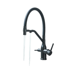  Konyhai vízszűrő csaptelep, kettős kifolyó, egyszerű telepítés, matt fekete csaptelep