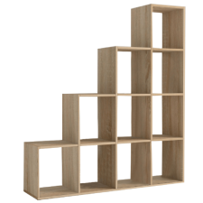  könyvespolc piramis, tölgy sonoma, laminált DTD, NORAH bútor
